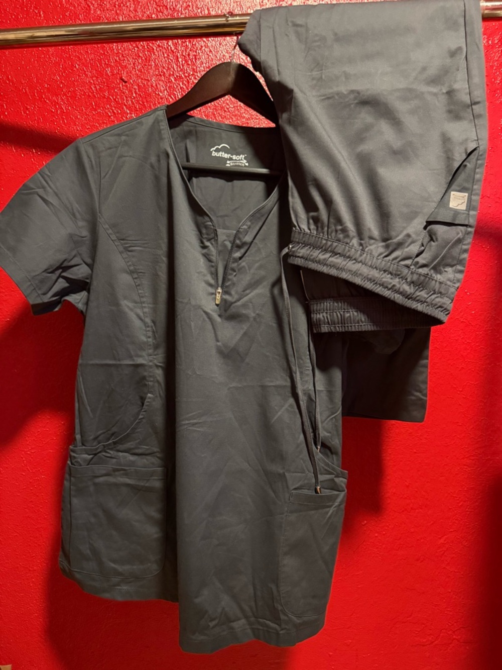 Butter-Soft Women’s Black Scrub Top and Pants Set